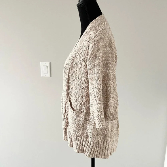 Anthropologie Sparrow Cable Knit Open Front  Cardigan - Picture 2 of 13